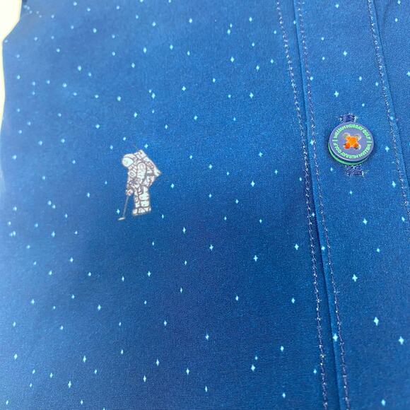William Murray Large Blue Astronaut Pattern Long Sleeve Button Down Shirt NWT - Picture 3 of 5